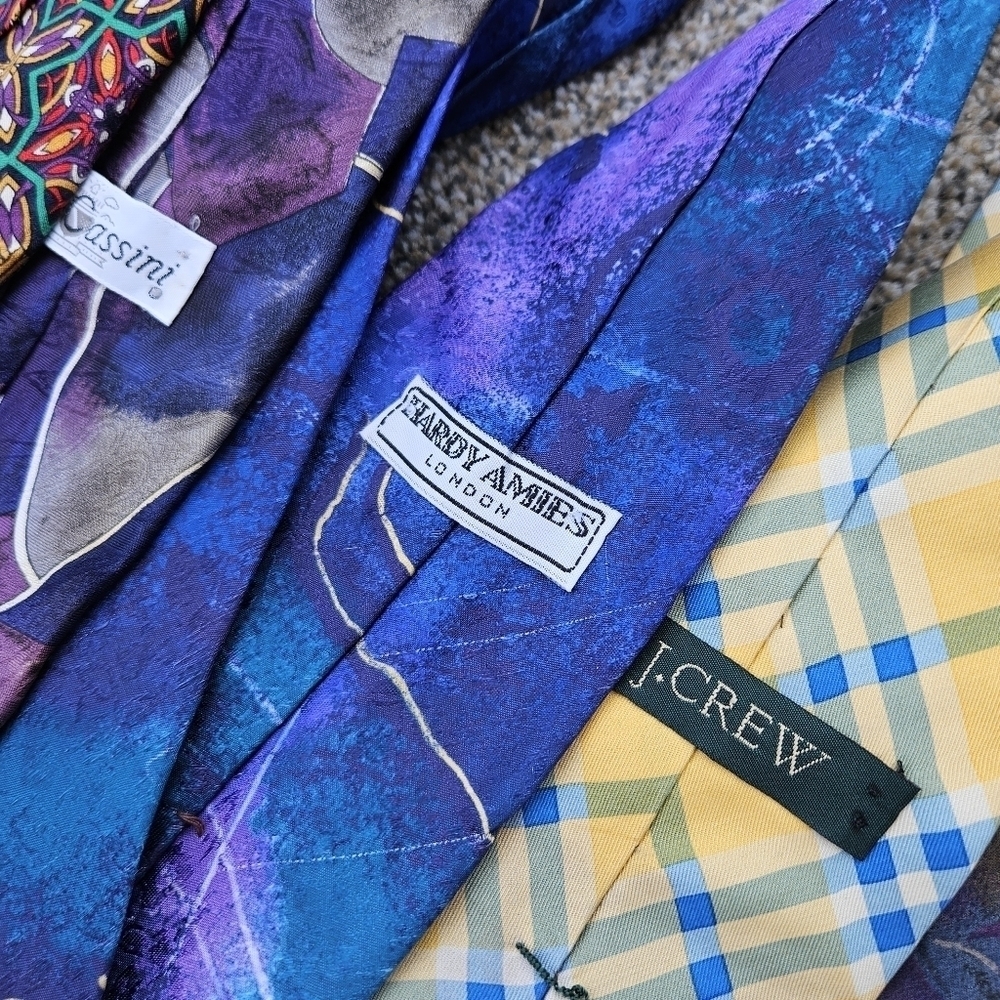 Tie Lot 12 Vintage Mens Neck Ties Colorful Business Variety - Picture 13 of 13